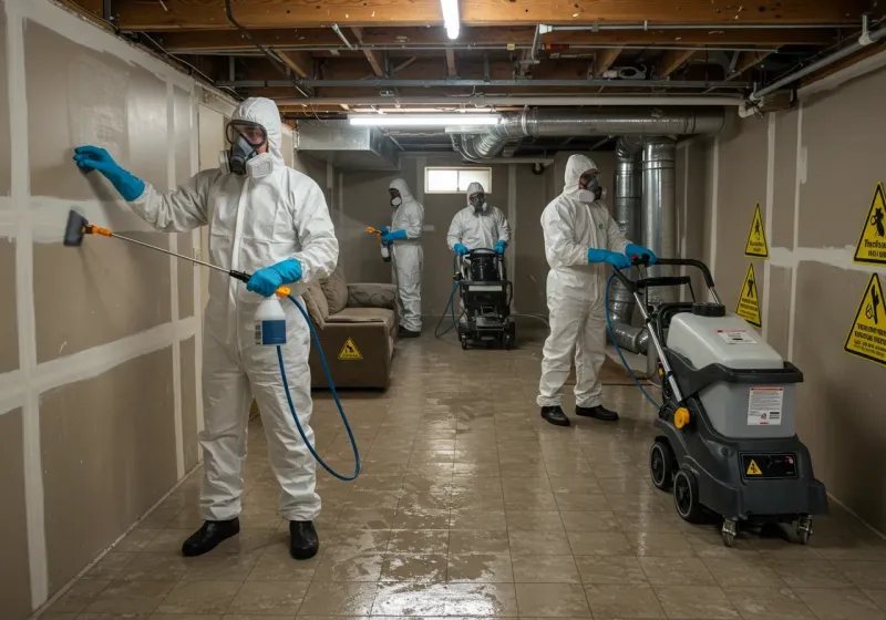 Basement Moisture Removal and Structural Drying process in Dothan, AL